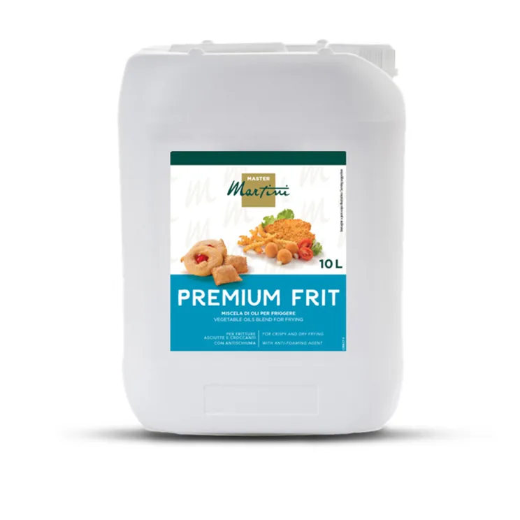 Біла каністра 10л рослинної олії Master Martini Premium Frit для хрусткого, сухого смаження, з антипінником.