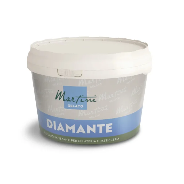 Біла пластикова ємність ароматизуючої пасти Martini Gelato Diamante для морозива та кондитерських виробів.