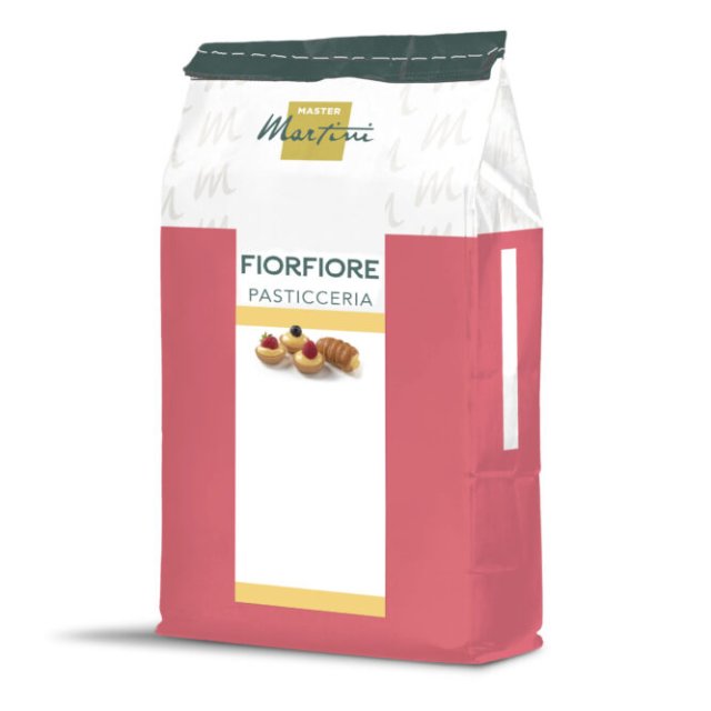 Червоно-білий мішок Master Martini Fiorfiore Pasticceria із зображеннями випічки на етикетці