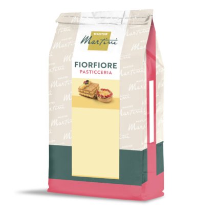 Пакет суміші Master Martini Fiorfiore Pasticceria з фото шаруватого тіста та тарту на упаковці.