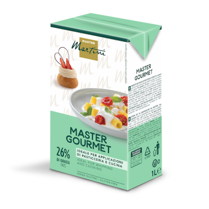 Пакет 1л вершків Master Martini Master Gourmet, 26% жиру, без глютену, для кондитерського використання.