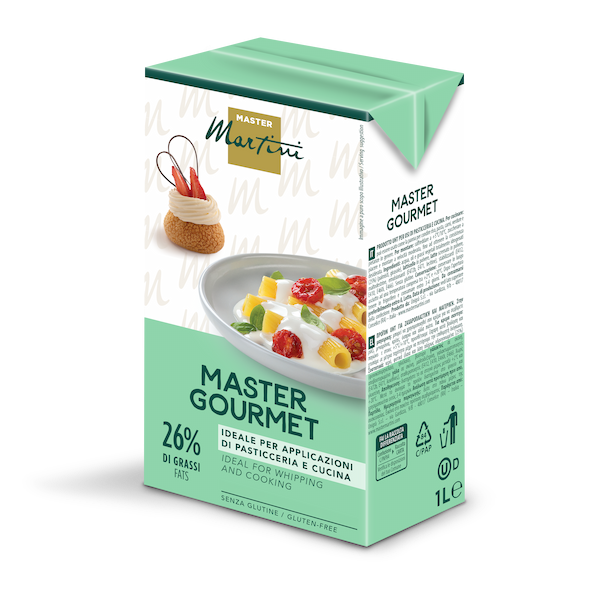 Пакет 1л вершків Master Martini Master Gourmet, 26% жиру, без глютену, для кондитерського використання.